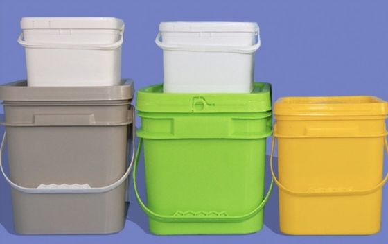 2 libbre Quadrato Food Storage secchi di plastica con coperchi IML Decorazione