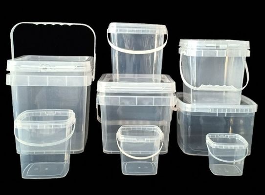 2 libbre Quadrato Food Storage secchi di plastica con coperchi IML Decorazione