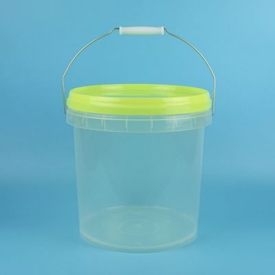 5l secchi di plastica trasparenti con coperchio con decorazione per il trasferimento termico