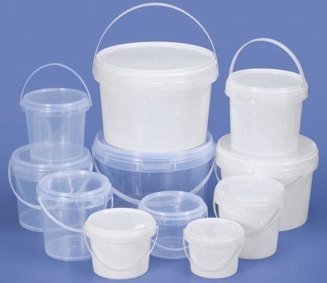 5l secchi di plastica trasparenti con coperchio con decorazione per il trasferimento termico